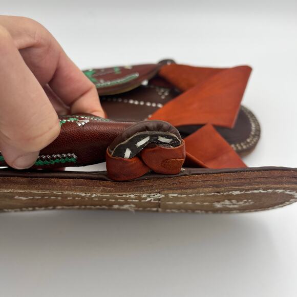 SandCruisers Women's Traditional Arabian Sandals Leather Beaded Size 11 Wide - Picture 8 of 10